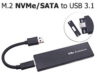 USB 3.1 Aluminium Enclosure case Box for both M2 NVMe  / SATA SSD up to 10Gbps