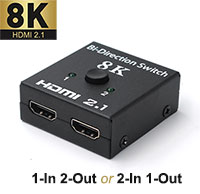 2 Way Bi-Direction HDMI 2.1 8K Switch