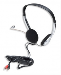 Manhattan Wired Headset: Stereo with Microphone and Volume Control dual 3.5mm jack
