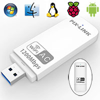 Pix-Link USB 3.0 WiFi AC 1200M MTK-7612U Chipset, ...