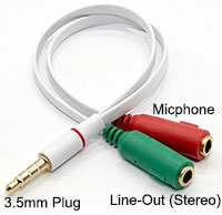 3.5mm TRRS Male to Dual Audio Headset Splitter, [3...