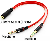 3.5mm TRRS Socket to Audio & Mic Splitter, [35...