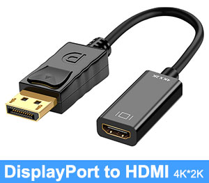 Converter: DisplayPort (Male) to HDMI (Female) Cable Converter 4K UHD - 20cm, Supports 4K * 2K, DP Input, HDMI Output