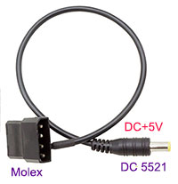 PSU Molex to DC 5V Adapter / Converter, [PSU-MOLEX...