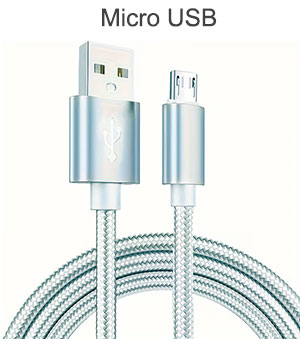 Cable: micro USB Charging / Data Sync. Cable, Braided, Aluminium Heads, 1 Meter