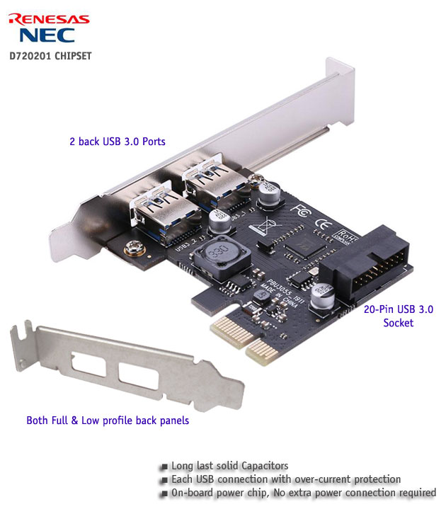 usb 3.0 pci express card low profile