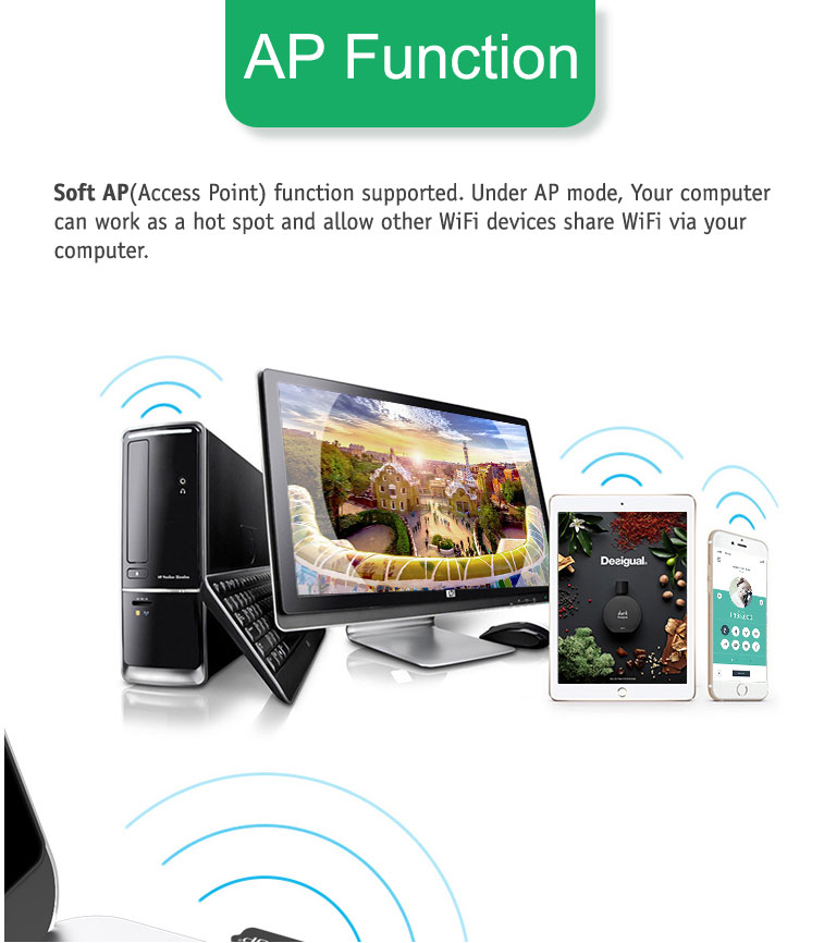 Networking edup 802 11ac 650mbps dual band usb adapter ep ac1651